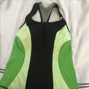 Lululemon Green & Black Workout Tank
